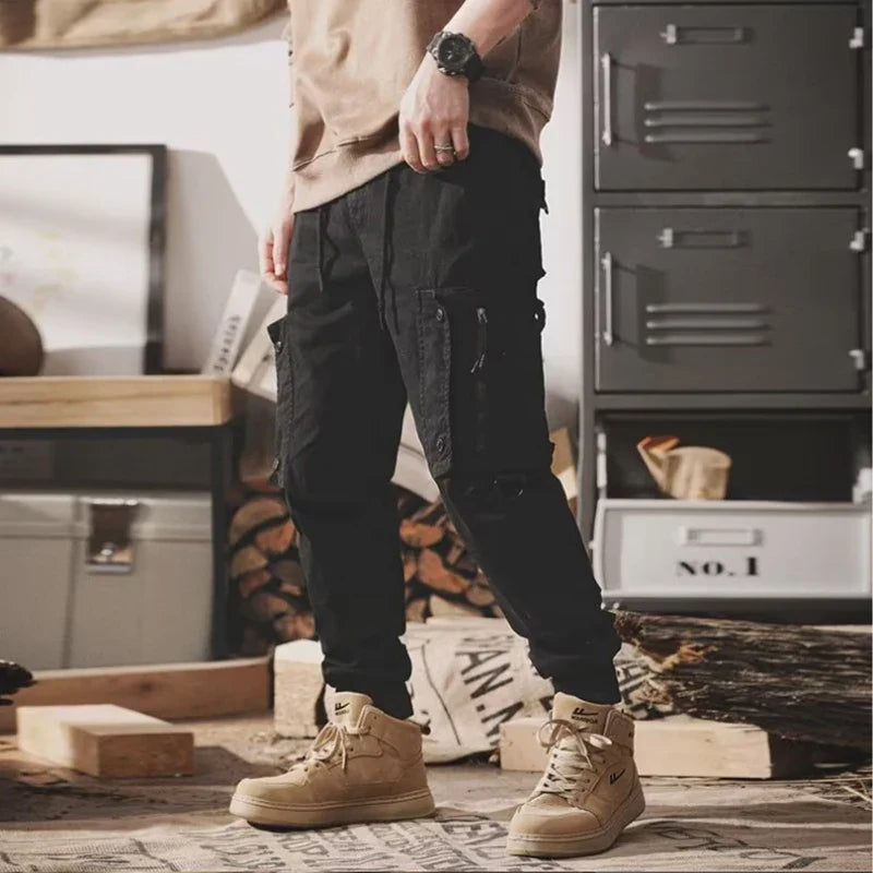 Multi-pocket overalls men's trousers