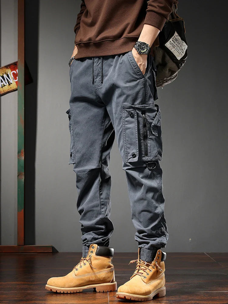 Multi-pocket overalls men's trousers