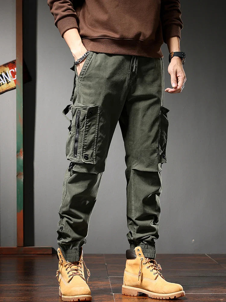 Multi-pocket overalls men's trousers