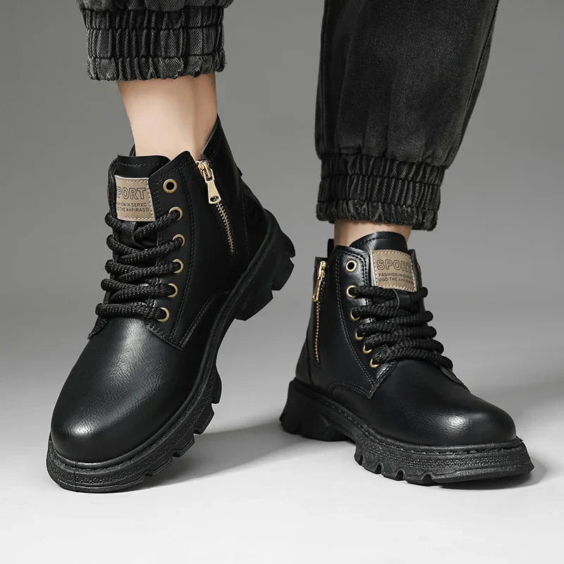 Retro Style Lether Boots For Men