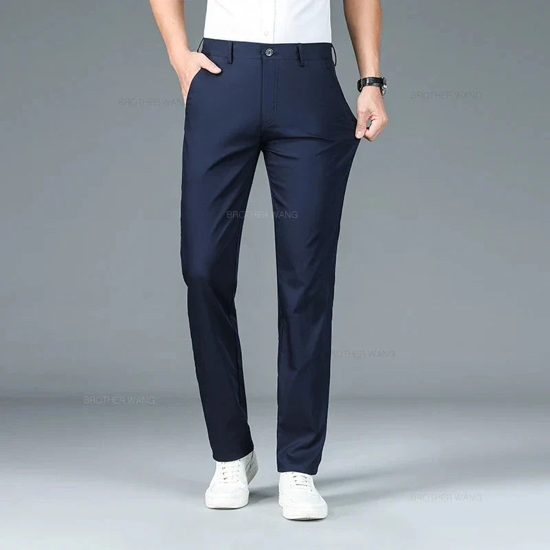 Straight Business Casual Pants Stylish Breathable Classic Trousers