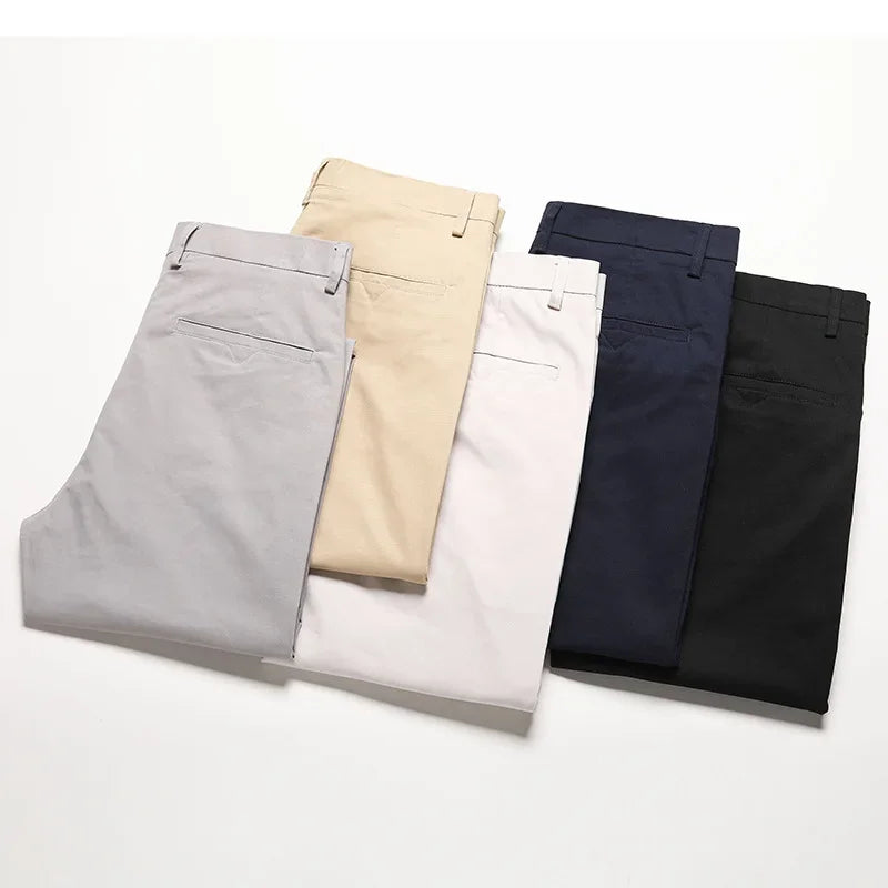 98% Cotton Men's Chinos & Casual Pants, Khaki Pants, Loose Straight , Streetwear Men ,Twill Pants,  Tall Men STRAIGHT Trousers