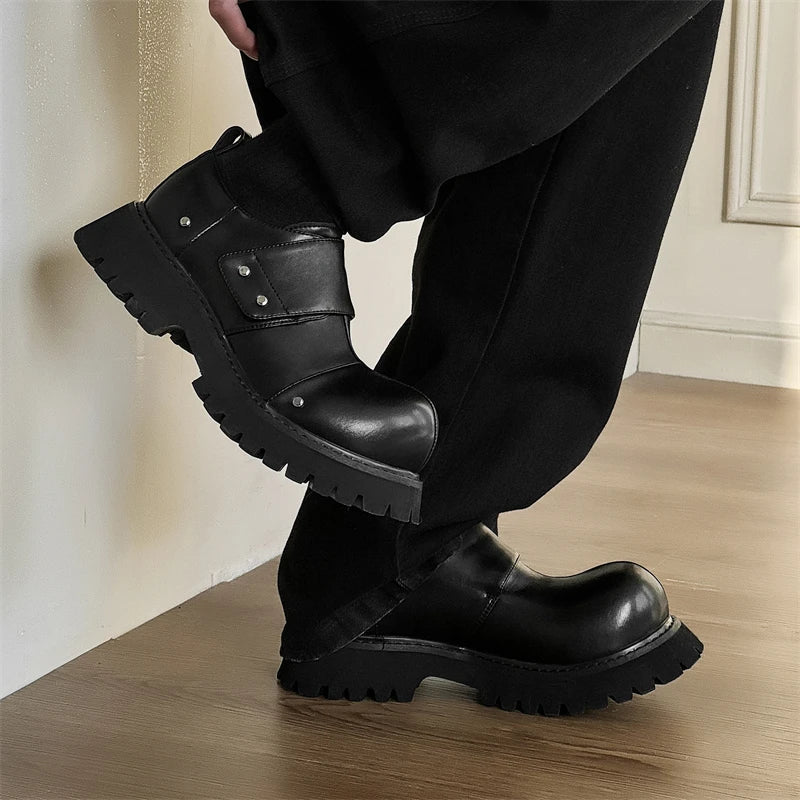 Big Head Shoes Black British Style Business Casual Shoes