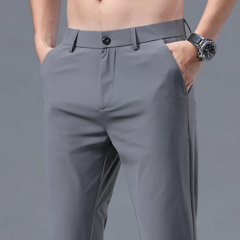 Stretch Soft Suit Men Thin Fashion Business Formal Trousers