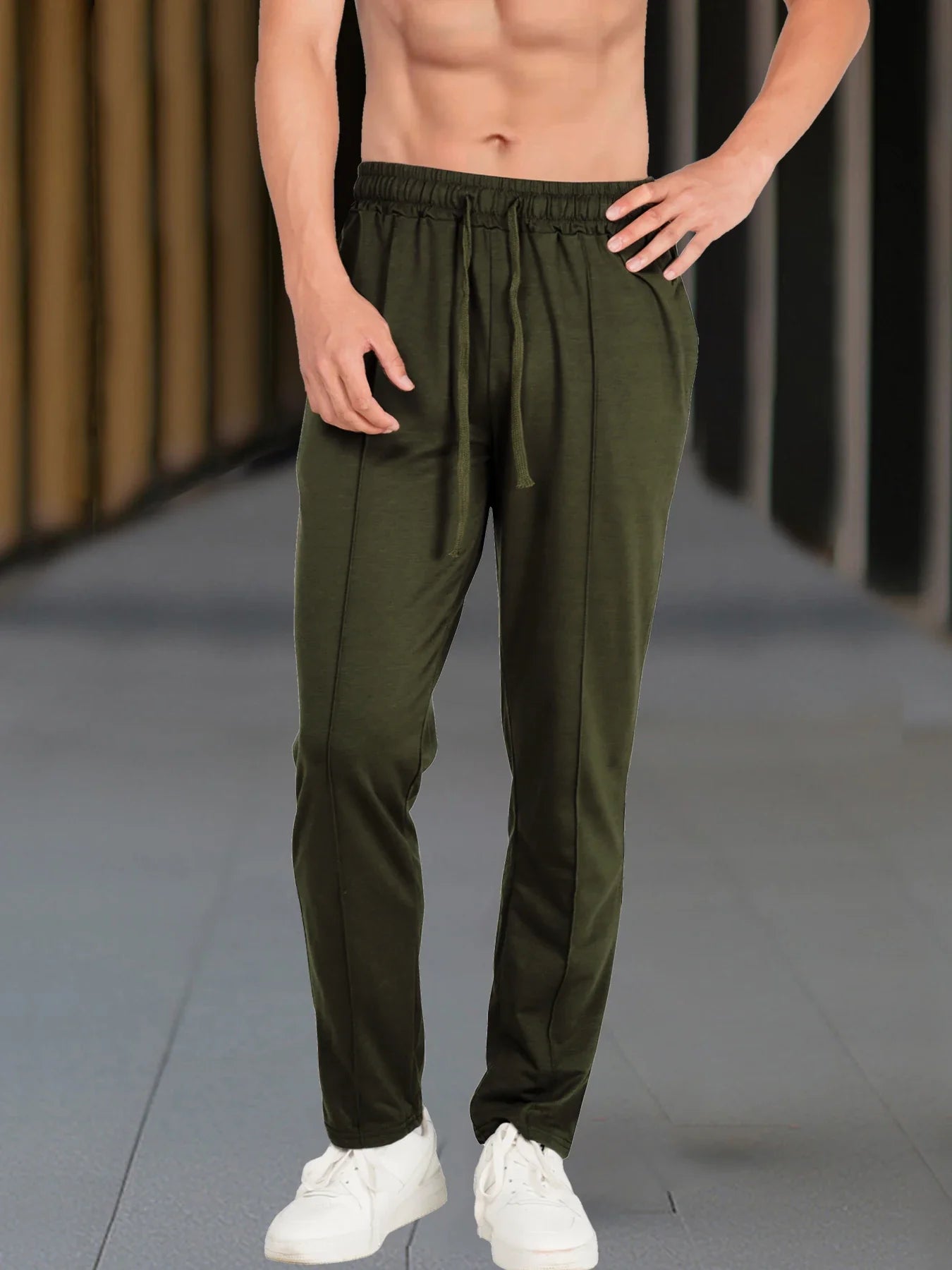 2024 Spring/Summer Hot Selling Men's Fashionable Casual Solid Color Pants Loose Tight Cord Straight Pants