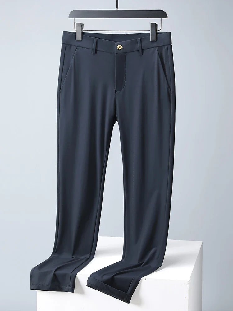 Men Long Pants Breathable Stretched Spandex Nylon Slim Trousers