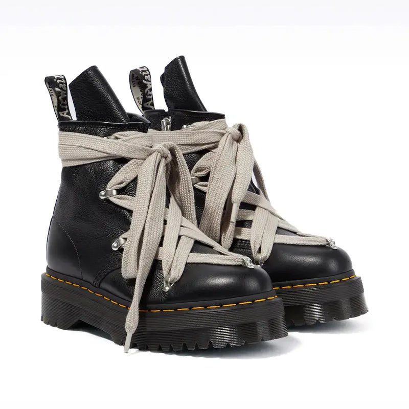 Dark punk thick soled genuine leather  boots