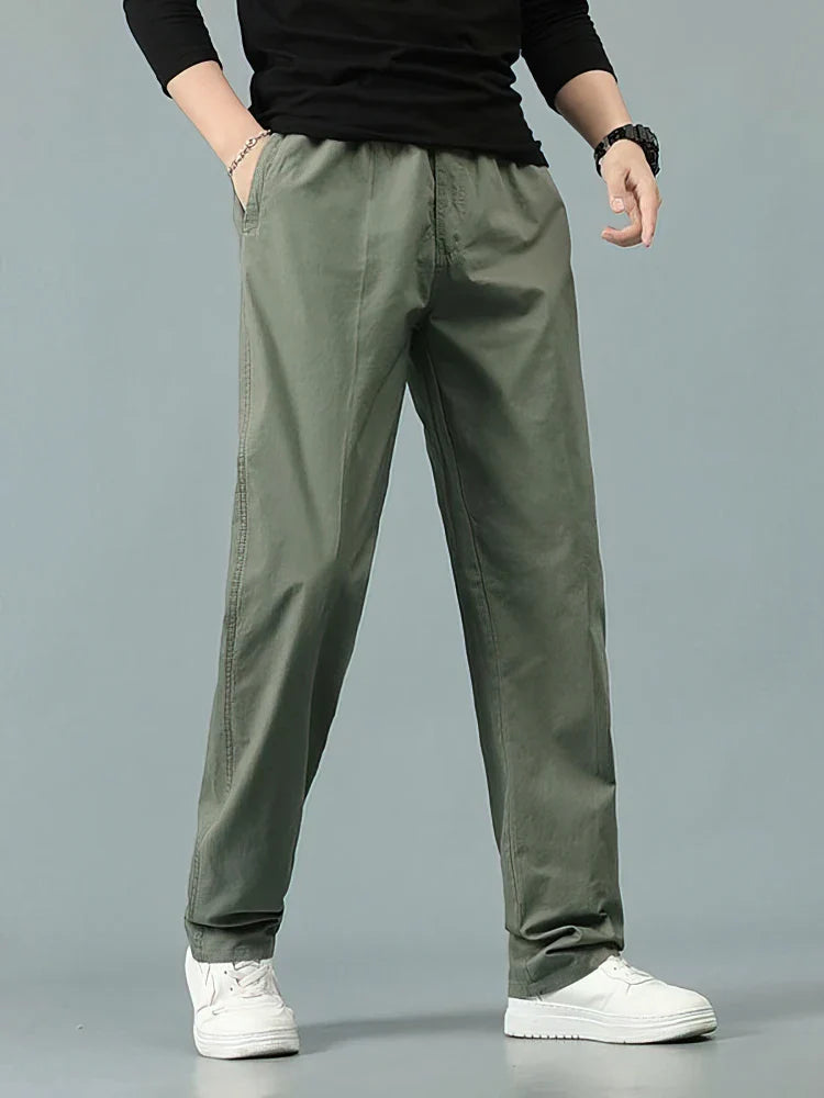 Straight Casual Pants Men Wide Leg Baggy Trousers