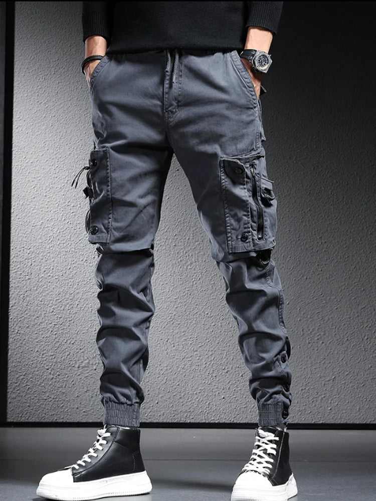 Multi-pocket overalls men's trousers
