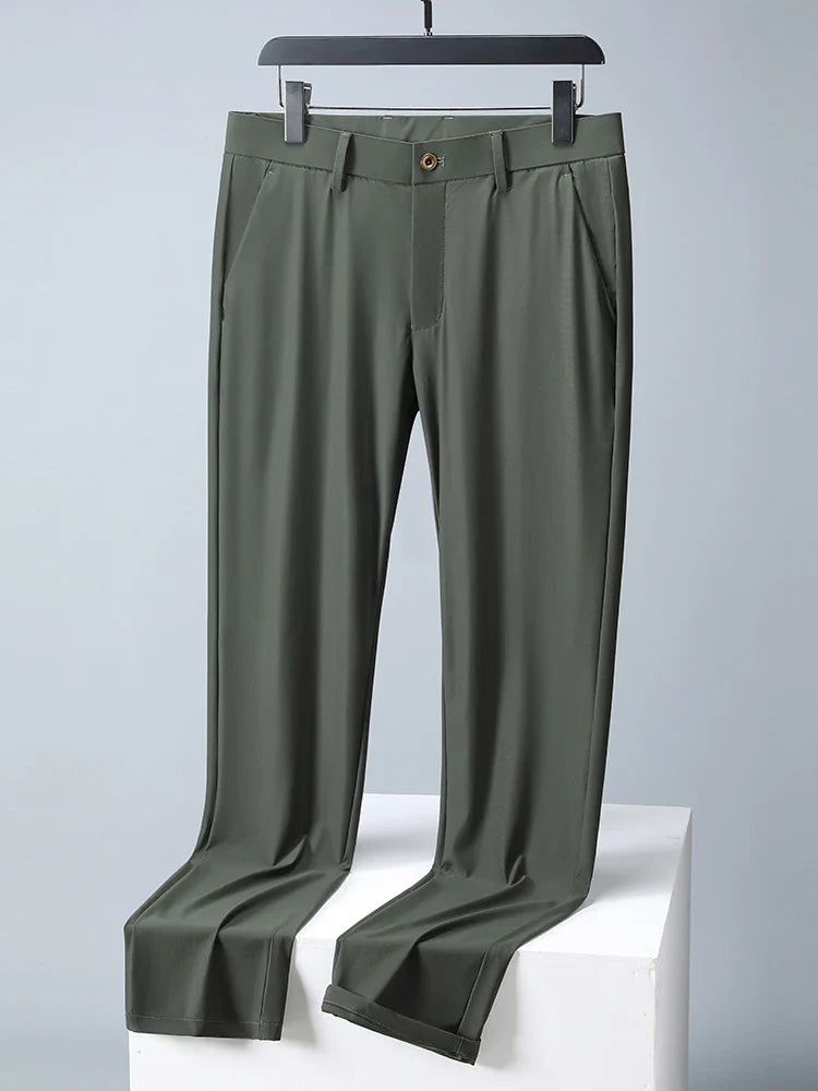 Men Long Pants Breathable Stretched Spandex Nylon Slim Trousers