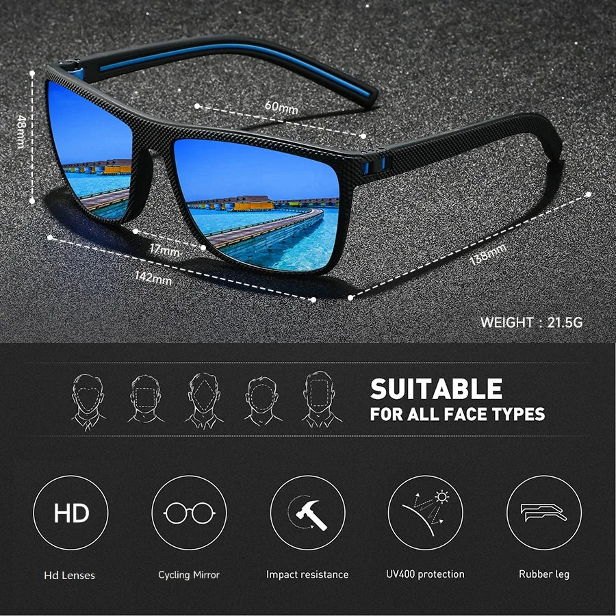Classic Vintage Check Pattern Square Sunglasses Men Women Fashion Fishing Driving Man Sun Glasses UV400 Retro Eyewear