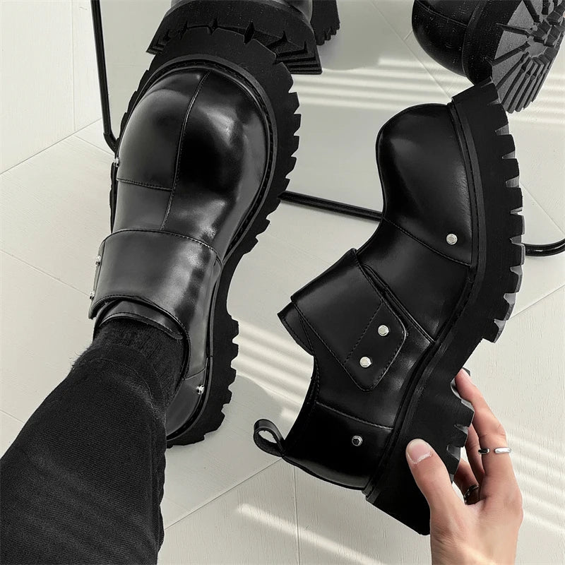 Big Head Shoes Black British Style Business Casual Shoes