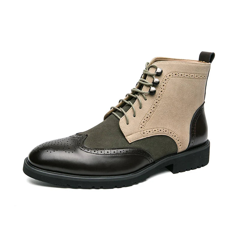 Retro Black Men's Leather Boots