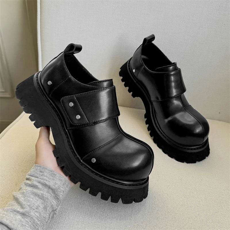 Big Head Shoes Black British Style Business Casual Shoes