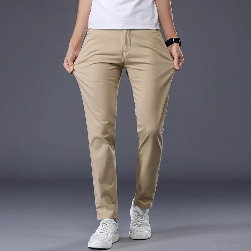 Thin Men's Casual Classic Straight Slim Fit Pants