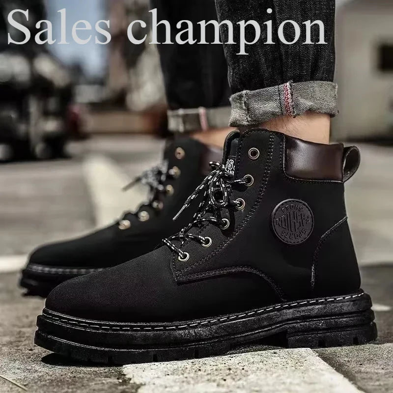 Men's Short Boots with British Style Design Trendy Shoes for Men