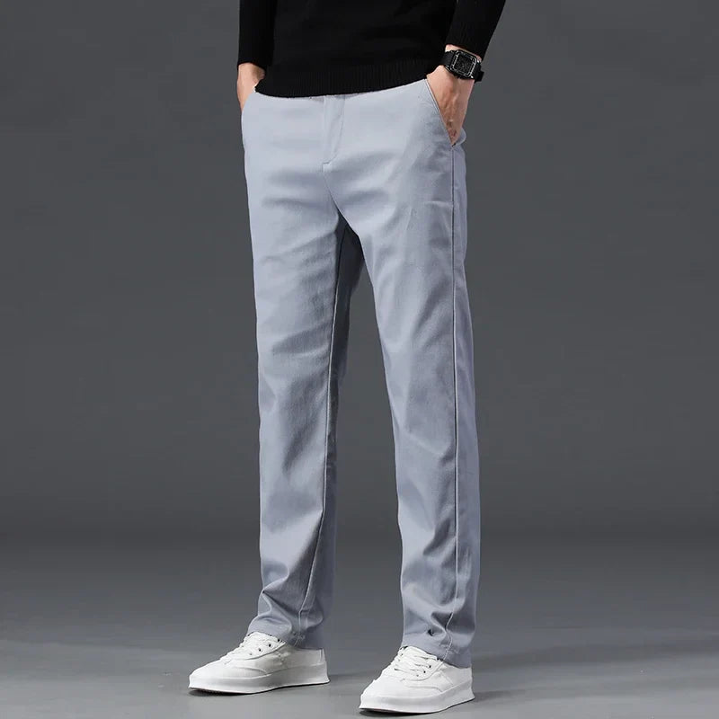 98% Cotton Men's Chinos & Casual Pants, Khaki Pants, Loose Straight , Streetwear Men ,Twill Pants,  Tall Men STRAIGHT Trousers