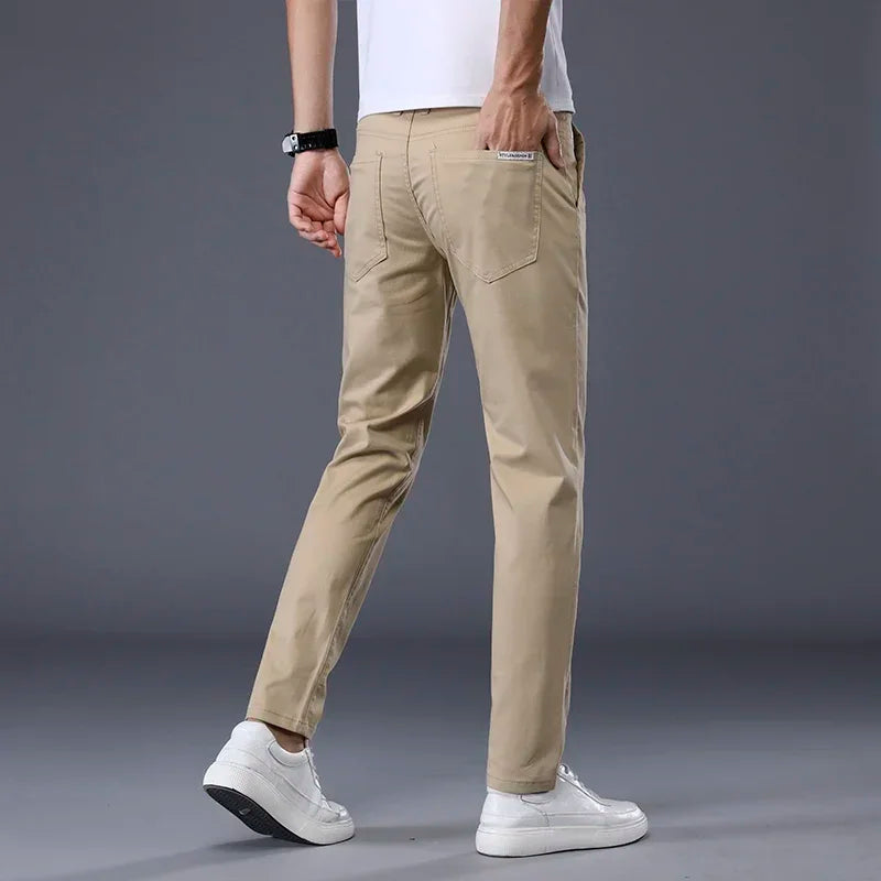 Thin Men's Casual Classic Straight Slim Fit Pants