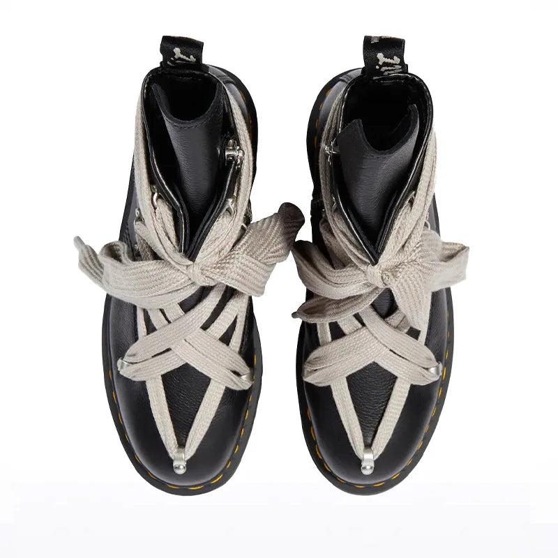 Dark punk thick soled genuine leather  boots