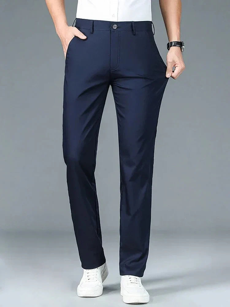Men Straight Classic Fashion Casual Breathable Formal Trouser