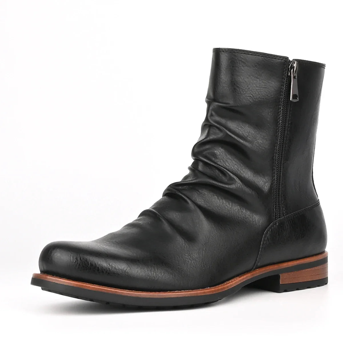 Men's British style low heeled retro boots for daily casual wear