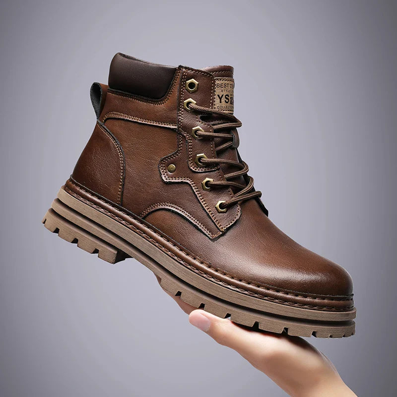 Camel Dynamic Men's High-top Mid-top Leather Shoes