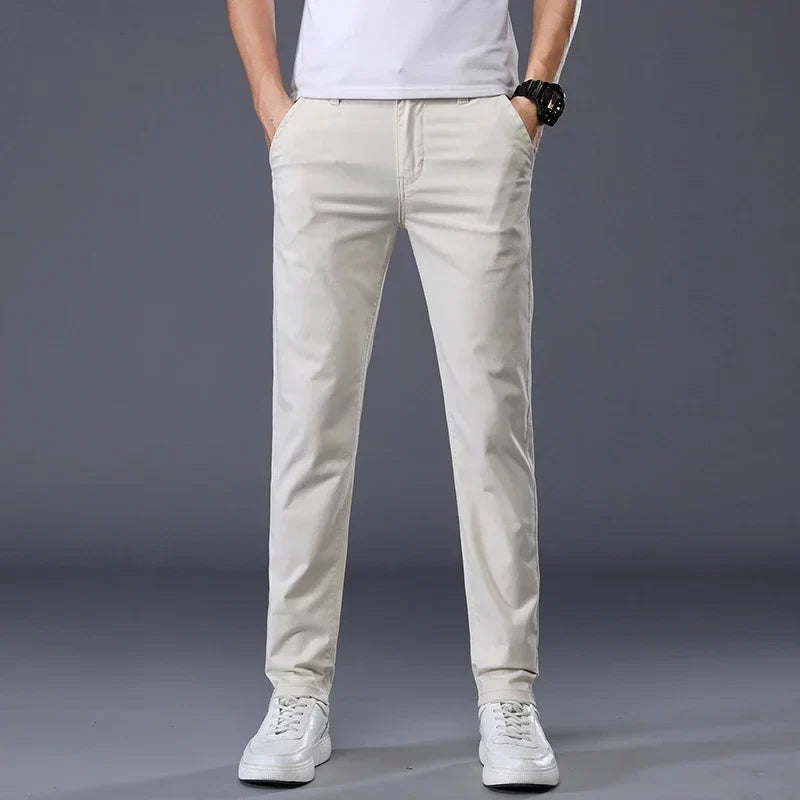 Thin Men's Casual Classic Straight Slim Fit Pants