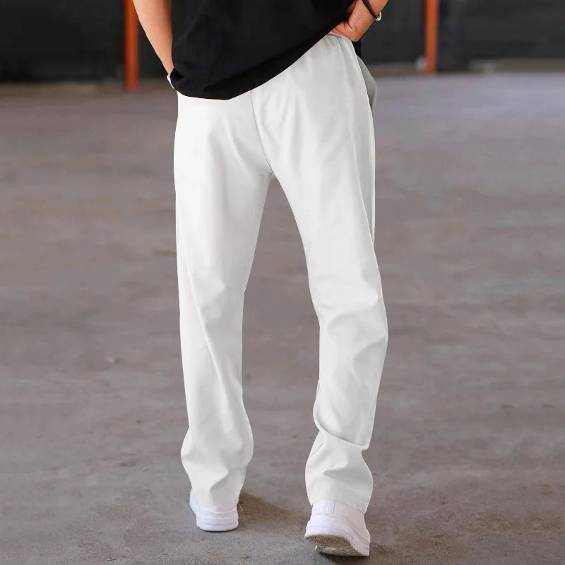 2024 Spring/Summer Hot Selling Men's Fashionable Casual Solid Color Pants Loose Tight Cord Straight Pants