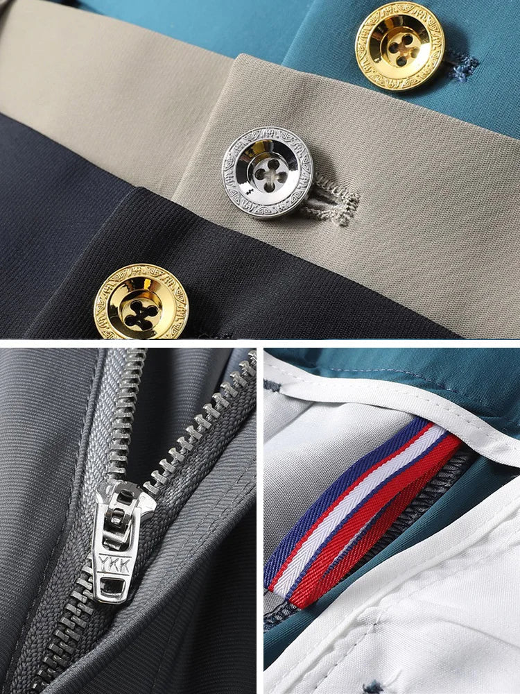 Men Long Pants Breathable Stretched Spandex Nylon Slim Trousers