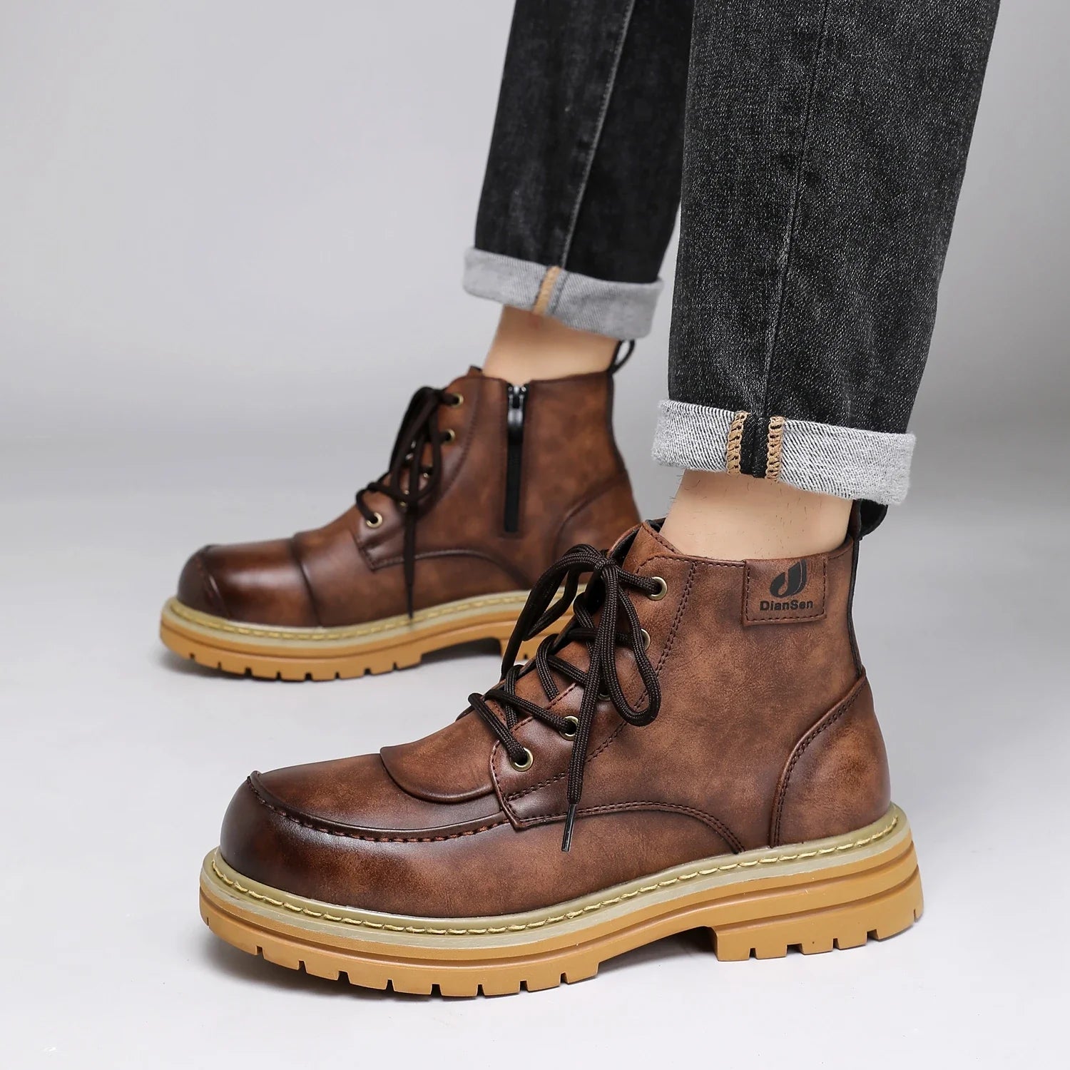 Fashion Mens Boots Yellow Daily Casual Boots