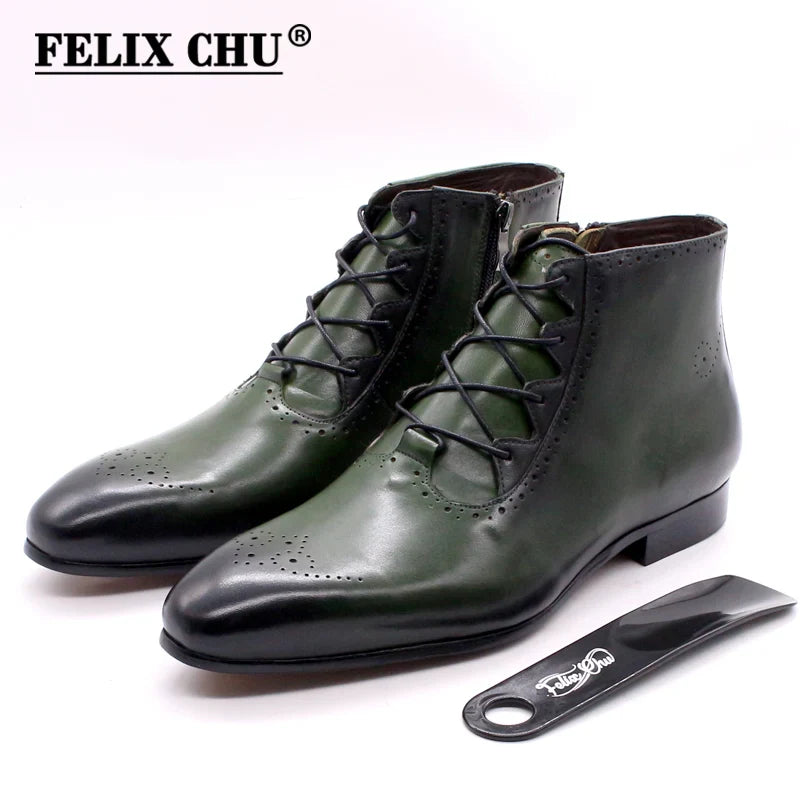 Genuine Leather Mens Ankle Boots