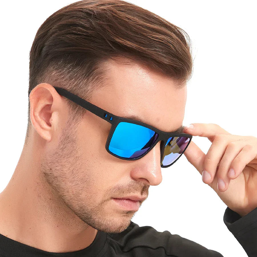 Classic Vintage Check Pattern Square Sunglasses Men Women Fashion Fishing Driving Man Sun Glasses UV400 Retro Eyewear