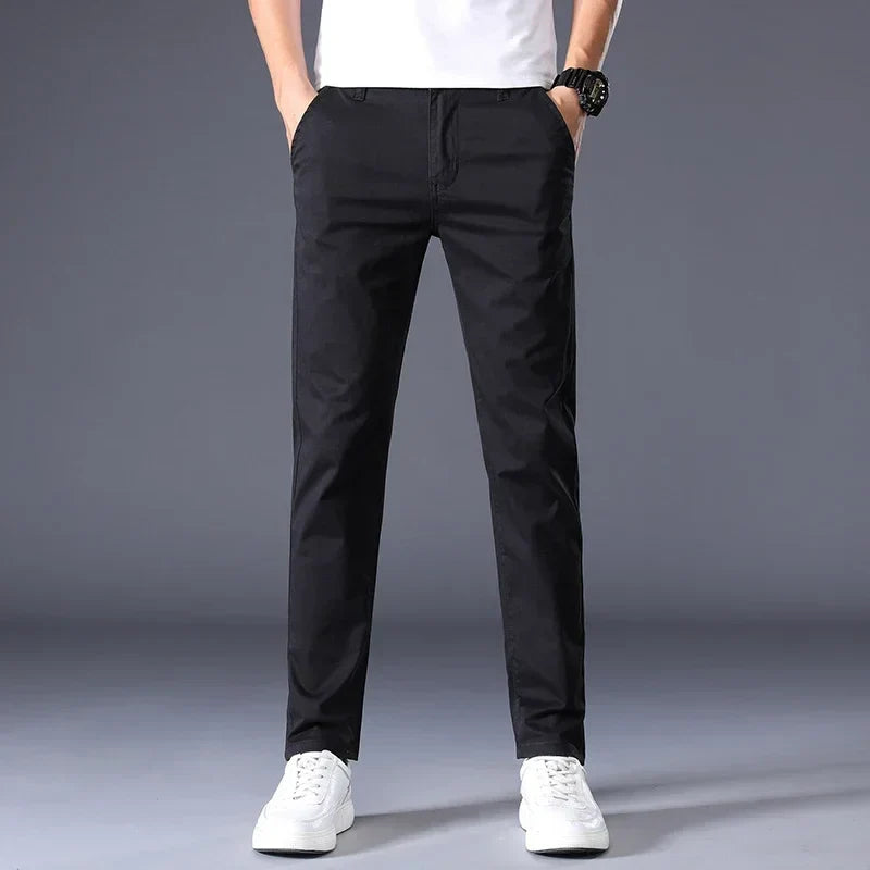 Thin Men's Casual Classic Straight Slim Fit Pants