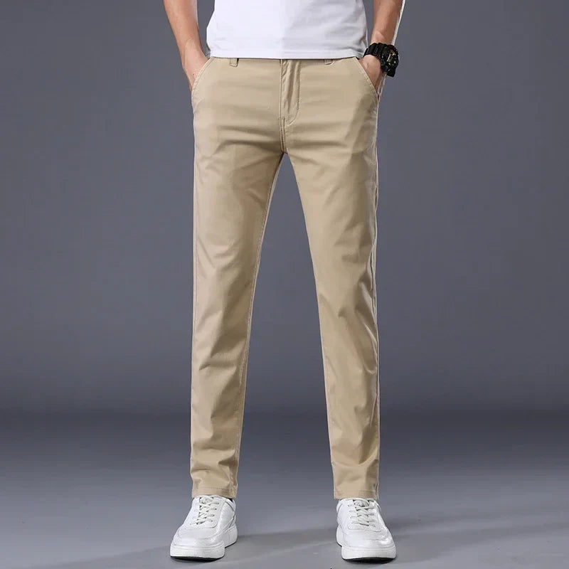 Thin Men's Casual Classic Straight Slim Fit Pants