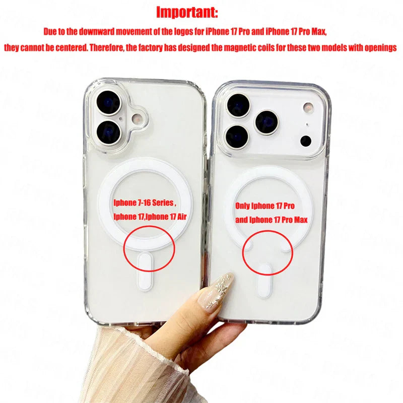 17 Pro Max For Magsafe Case For iPhone 17 Pro Max 17Pro 17ProMax Cover For iphone17 ProMax Original Transparent Acrylic Case