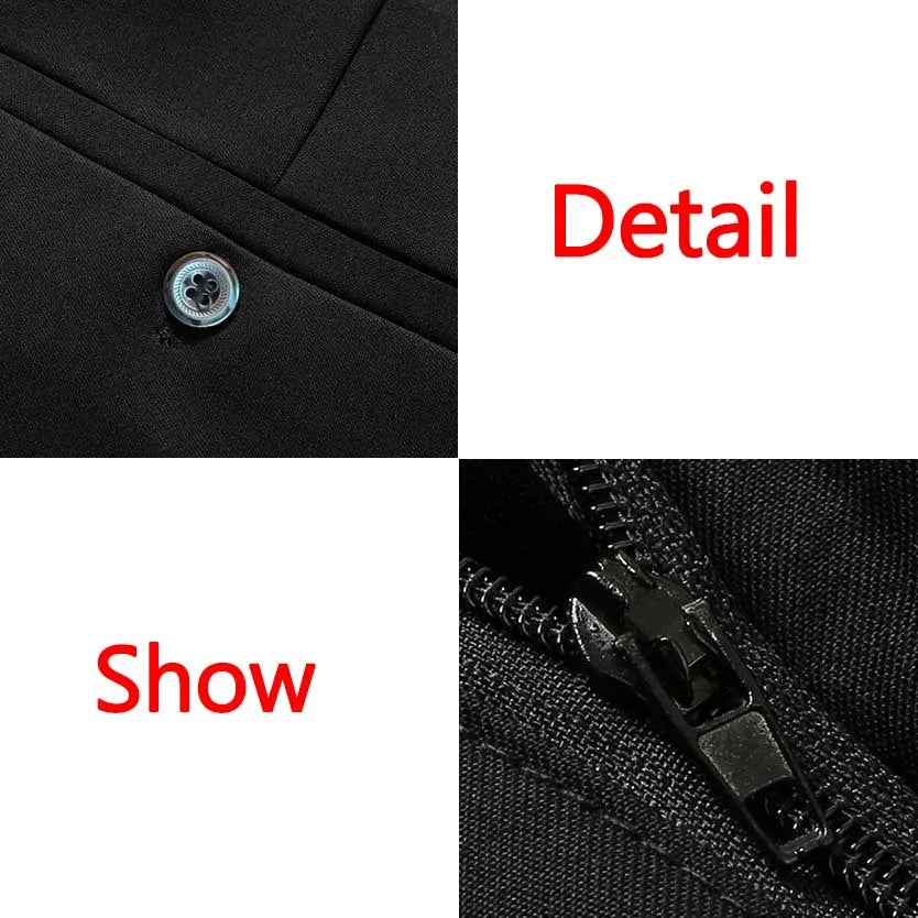 Men's Business Pants Big Size 52 Elastic Waist Straight Suit Pants