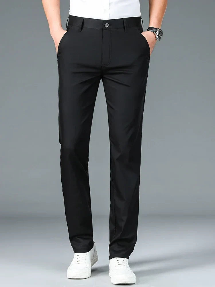 Men Straight Classic Fashion Casual Breathable Formal Trouser