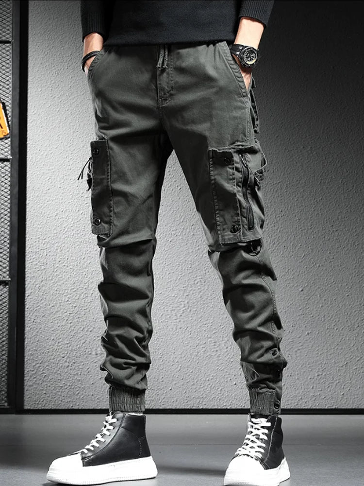 Multi-pocket overalls men's trousers