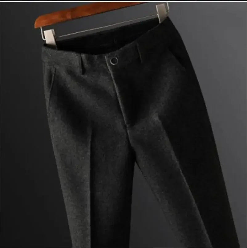 Men's Suit Pants Fashion Business Casual Woolen Suit Pants