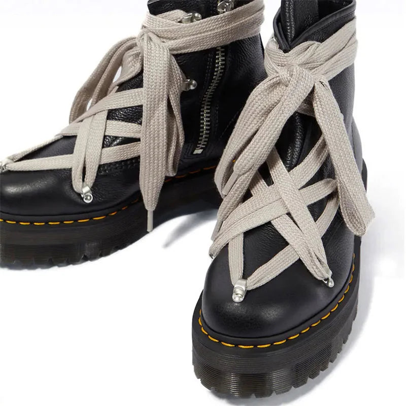 Dark punk thick soled genuine leather  boots