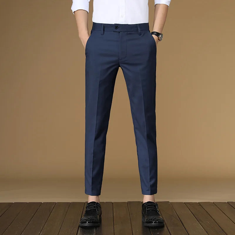 Men Flat Formal Office Wear Smart Business Official Mens Dress Trousers