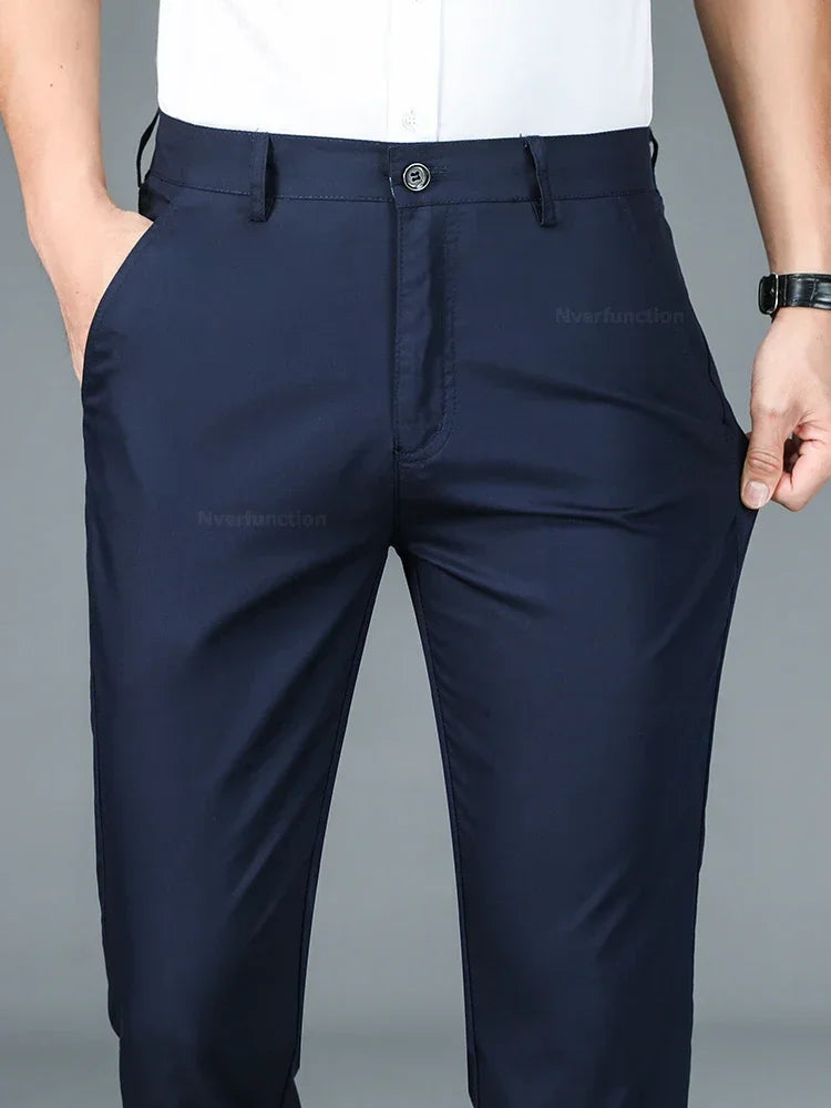 Men Straight Classic Fashion Casual Breathable Formal Trouser