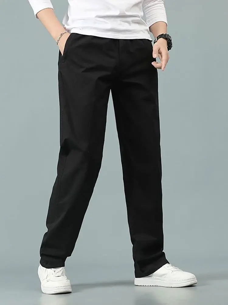 Straight Casual Pants Men Wide Leg Baggy Trousers