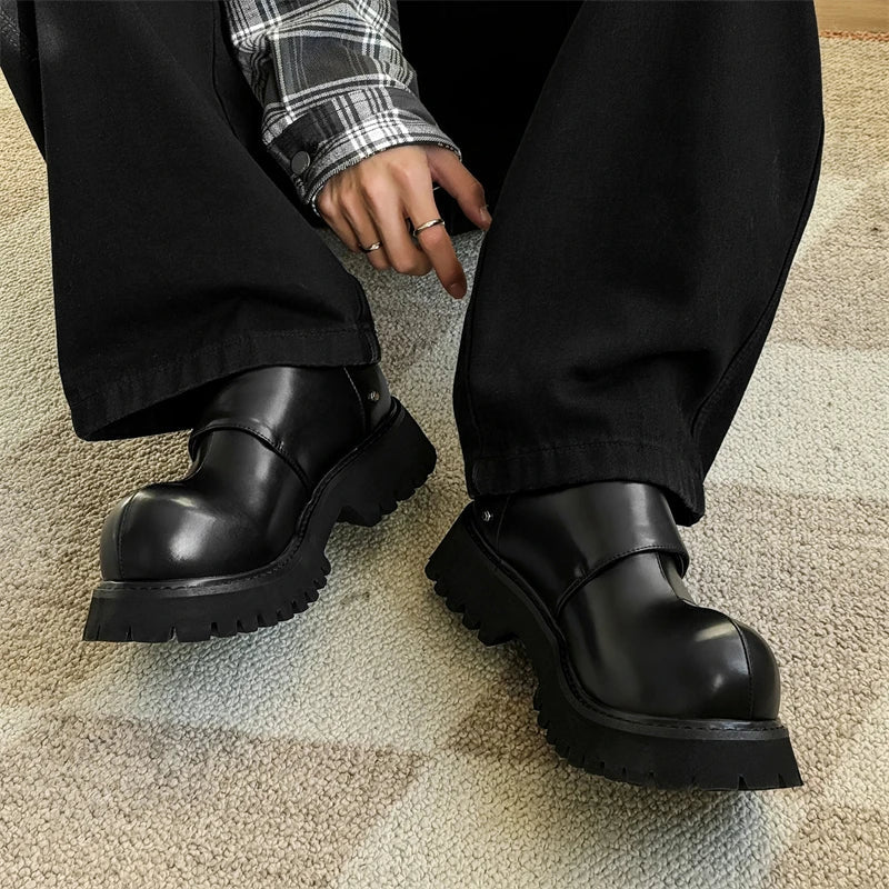 Big Head Shoes Black British Style Business Casual Shoes