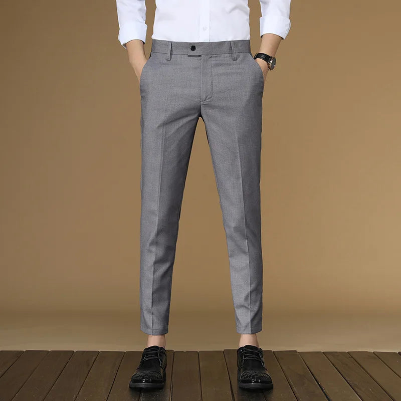 Men Flat Formal Office Wear Smart Business Official Mens Dress Trousers
