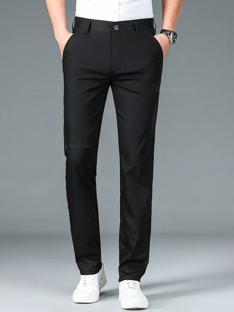 Men Straight Classic Fashion Casual Breathable Formal Trouser