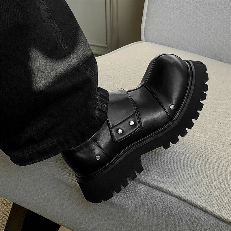 Big Head Shoes Black British Style Business Casual Shoes