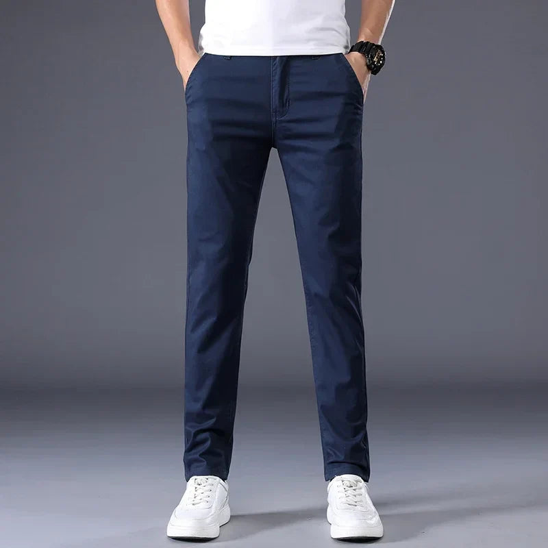 Thin Men's Casual Classic Straight Slim Fit Pants