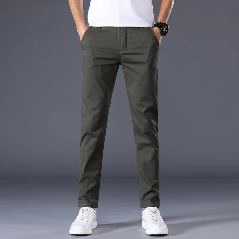 Thin Men's Casual Classic Straight Slim Fit Pants