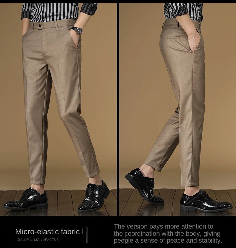Men Flat Formal Office Wear Smart Business Official Mens Dress Trousers
